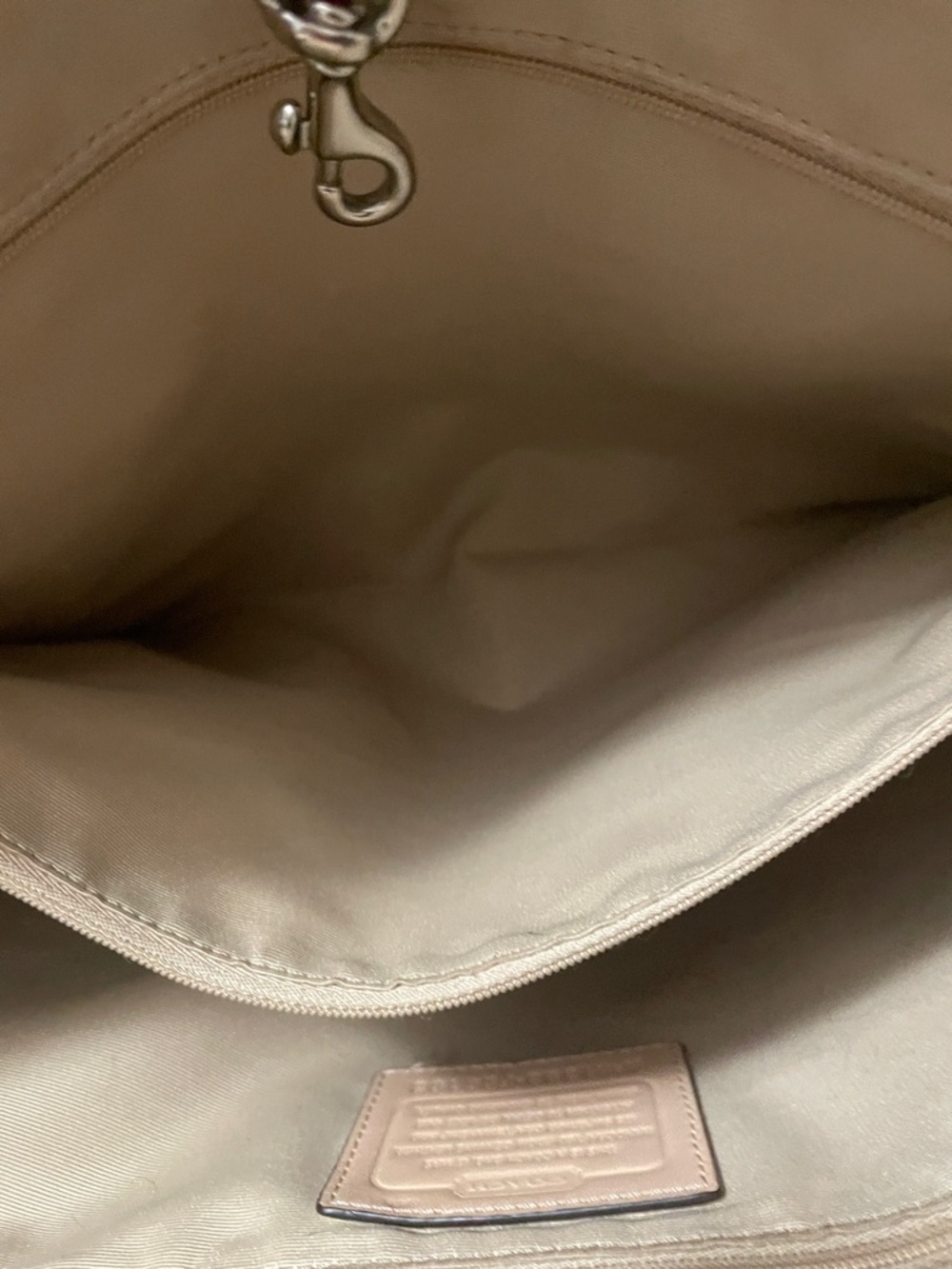 COACH Cherry Red Leather Tote with Signature Charm - Picture 10 of 16